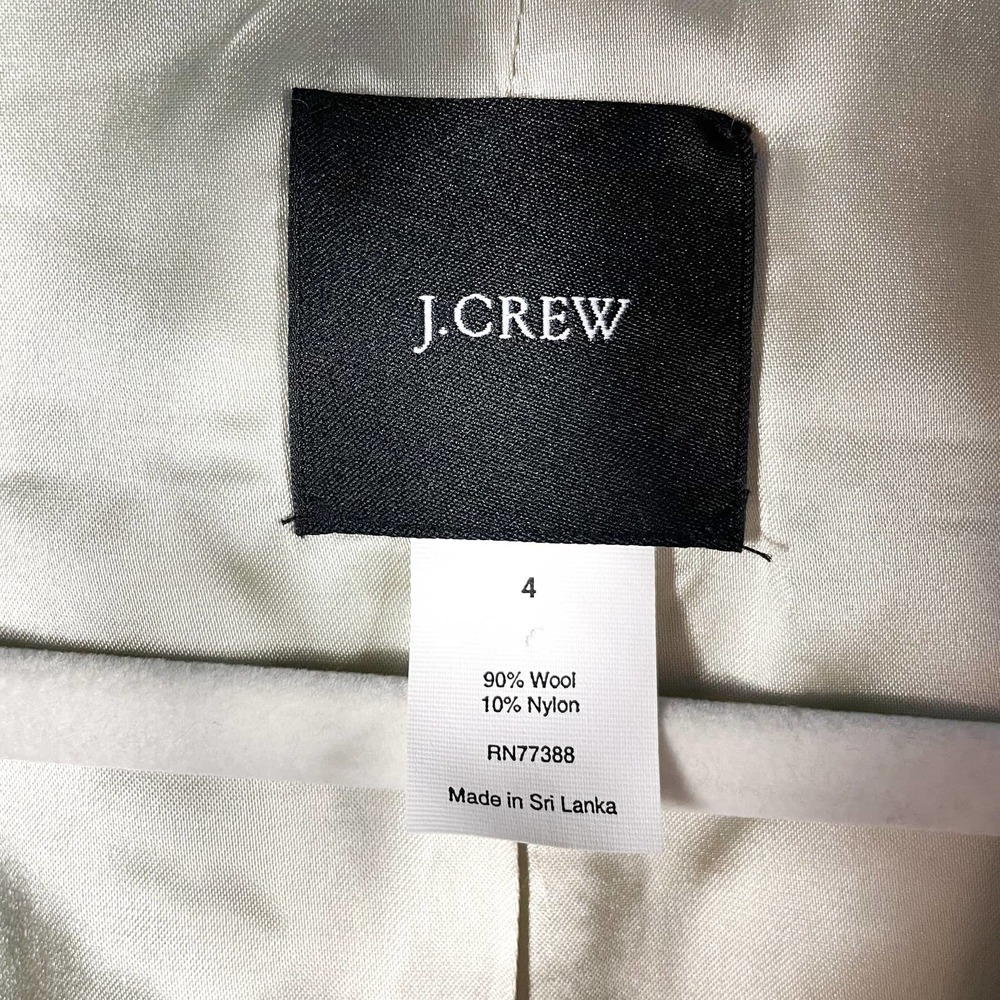 SOLD-J Crew Classic Coat Robins Egg Blue Wool Blend Long Line Hidden Button Sz 4 - Picture 4 of 7